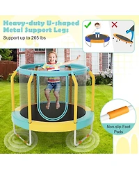 48" Mini Trampoline with Enclosure Heavy-Duty Metal Frame U-shaped Legs