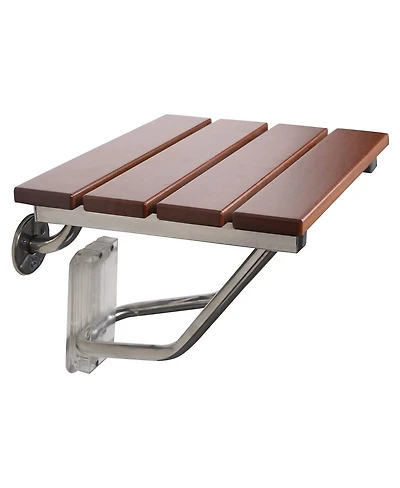 Folding Bath Seat Bench Shower Chair Wall Mount Solid Wood Construction