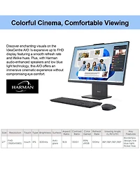 Lenovo IdeaCentre i Gen 9 27" Daily All-in-One Desktop Intel Core i5-13420H 8GB Ram 512GB Ssd Storage Windows 11 Home Fhd Touchscreen - Grey
