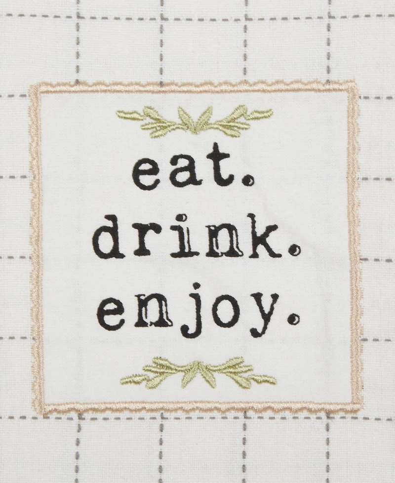 Design Imports Home Sweet Farmhouse Kitchen Collection, Dishtowel Set, 18x28", Gray, 4 Count