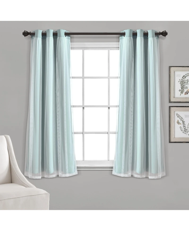 Lush Decor Grommet Sheer Panels With Insulated Blackout Lining