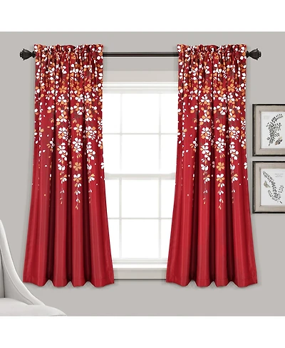 Lush Decor Weeping Flower Light Filtering Window Curtain Panels