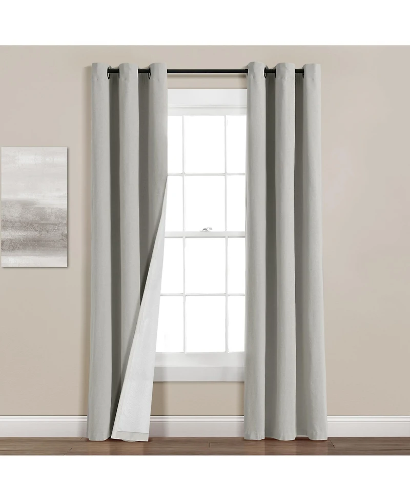 Lush Decor Insulated Grommet Blackout Linen Window Curtain Panel