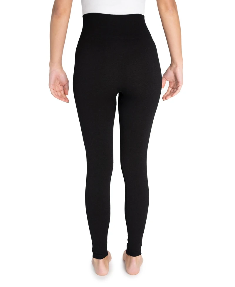Muk Luks Women's Terry Lined Leggings, Blk Terry, M/L
