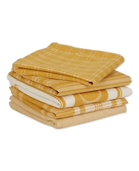 Design Imports Everyday Collection Foodie Kitchen Set, Dishtowel Dishcloth, Honey Gold, 5 Piece