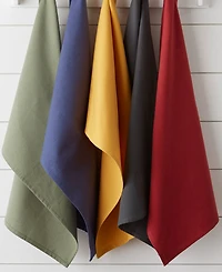 Design Imports Basic Solid Dishtowel Collection Cotton Flat Woven, Small Set, 18x28", Barn Red, 6 Piece