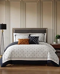 Bebejan Geometric Midnight Black White 5 Piece Reversible Comforter Set