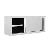 vidaXL Kitchen Wall Cabinet with Sliding Doors 47.2"x15.7"x19.7" Stainless Steel