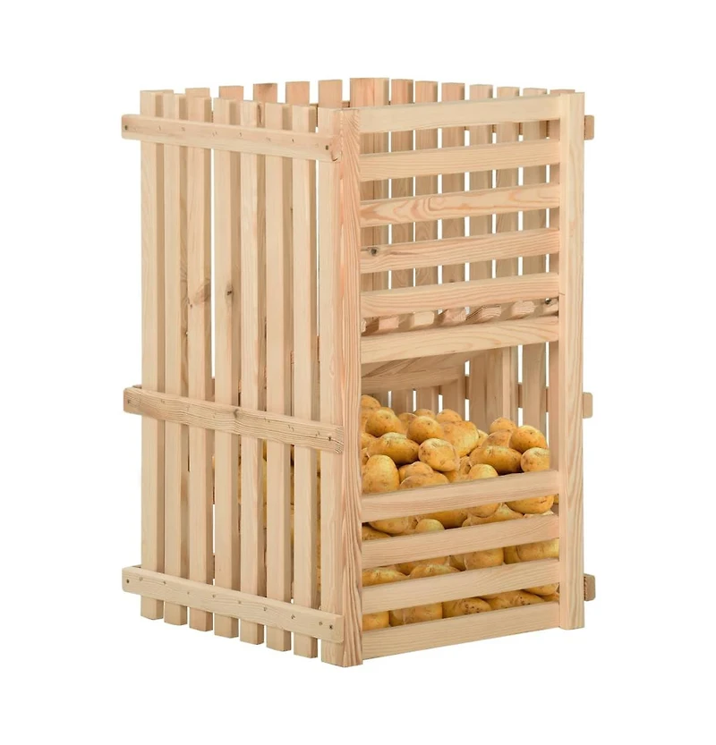 vidaXL Potato Box 19.7"x19.7"x31.5" Solid Wood Pine