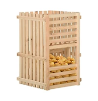 vidaXL Potato Box 19.7"x19.7"x31.5" Solid Wood Pine