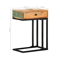 vidaXL U-Shaped Side Table 17.7"x11.8"x24" Solid Reclaimed Wood