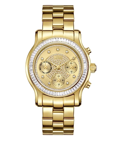 Jbw Women's Laurel Diamond (1/10 ct.t.w.) 18k Gold Plated Stainless Steel Watch