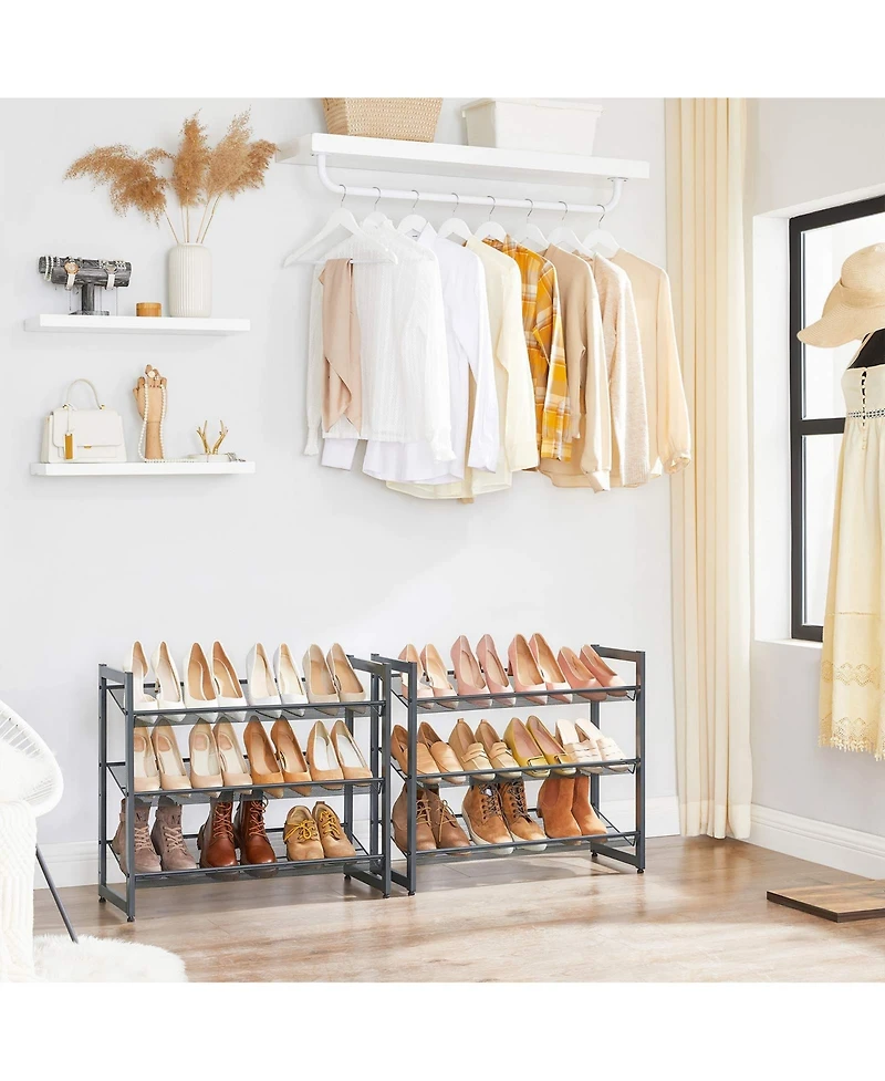 Slickblue 3-tier Shoe Racks For Closet, Set Of 2, Metal Mesh