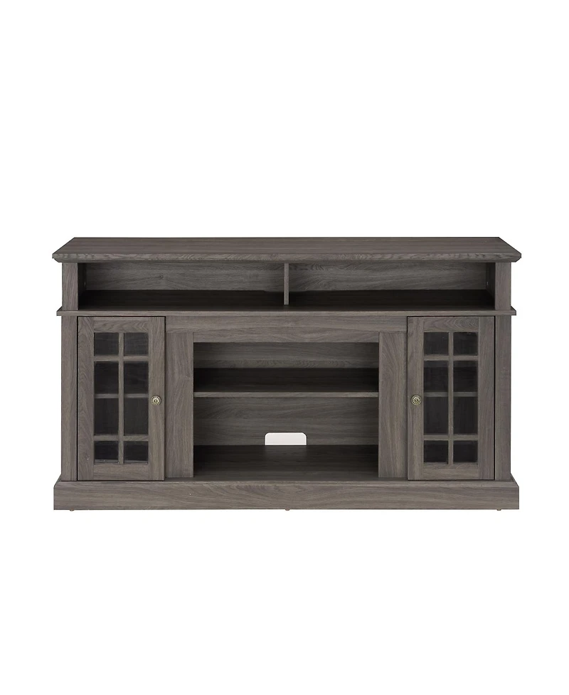 Streamdale Furniture Modern Tv Stand with Open/Closed Storage, Dark Walnut, 58"W