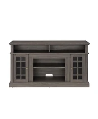 Streamdale Furniture Modern Tv Stand with Open/Closed Storage, Dark Walnut, 58"W