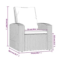 Patio Reclining Chair with Cushions Gray Poly Rattan