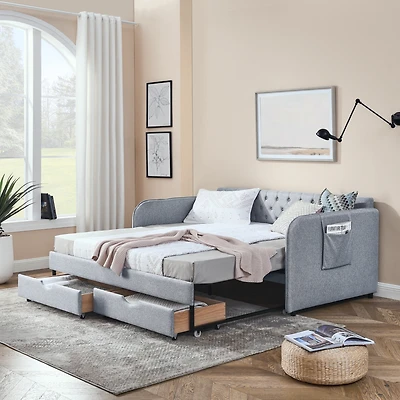 Streamdale Upholstered Daybed with Trundle and Storage_Drawers