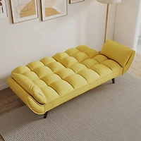 Streamdale Furniture Comfortable 57" Yellow Sofa with Throw Pillow