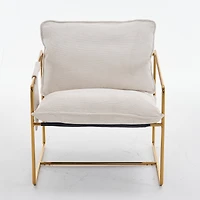 Streamdale Gold-plated Upholstered Armchair with Arm Pockets
