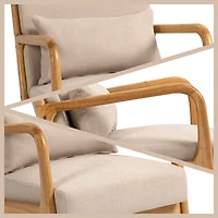 Streamdale Furniture Leisure Chair With Solid Wood Armrest And Feet, Mid-Century Modern Accent Sofa