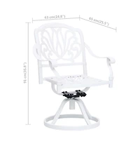 vidaXL Swivel Patio Chairs 2 pcs Cast Aluminum White