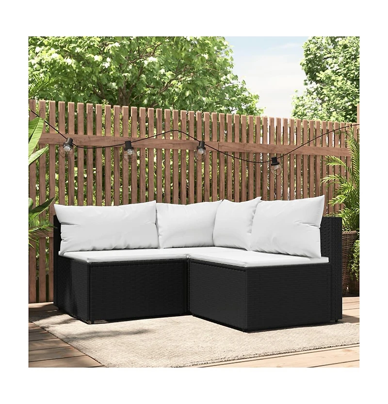 vidaXL Piece Patio Lounge Set with Cushions Poly Rattan