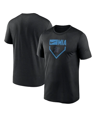 Nike Men's Black Miami Marlins Home Plate Icon Legend Performance T-Shirt