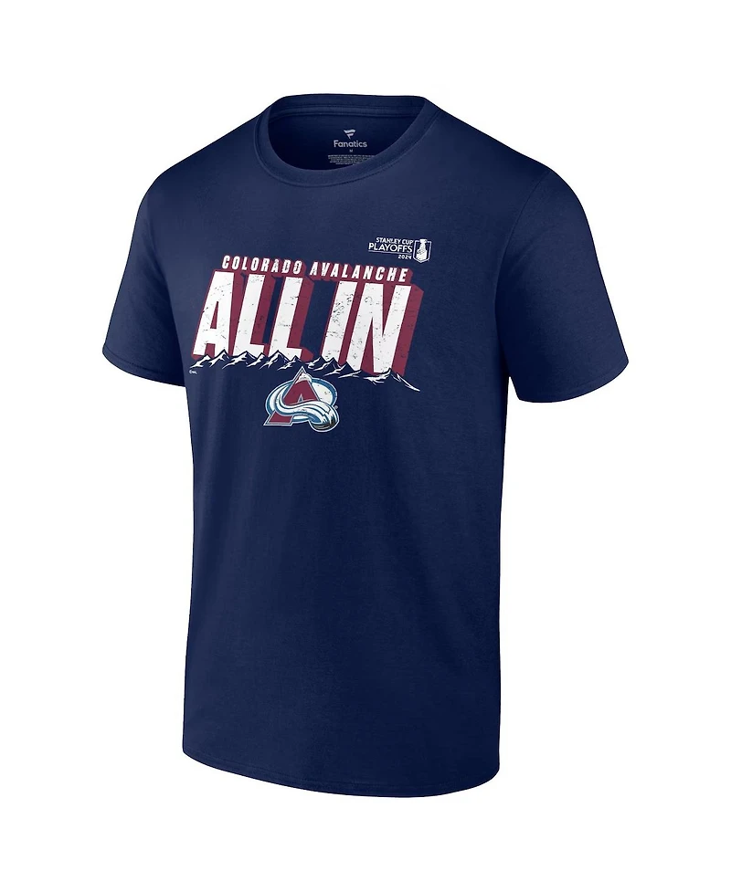 Fanatics Men's Navy Colorado Avalanche 2024 Stanley Cup Playoffs Slogan T-Shirt