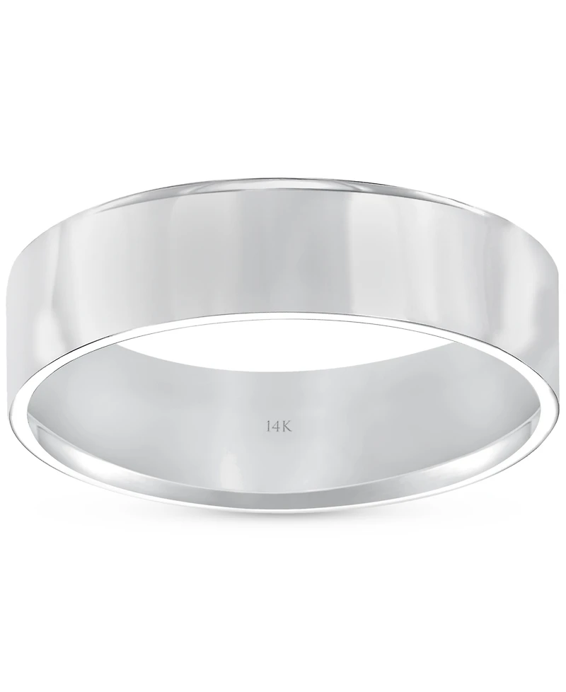 Men's Flat Profile Comfort Fit Wedding Band 14k Gold