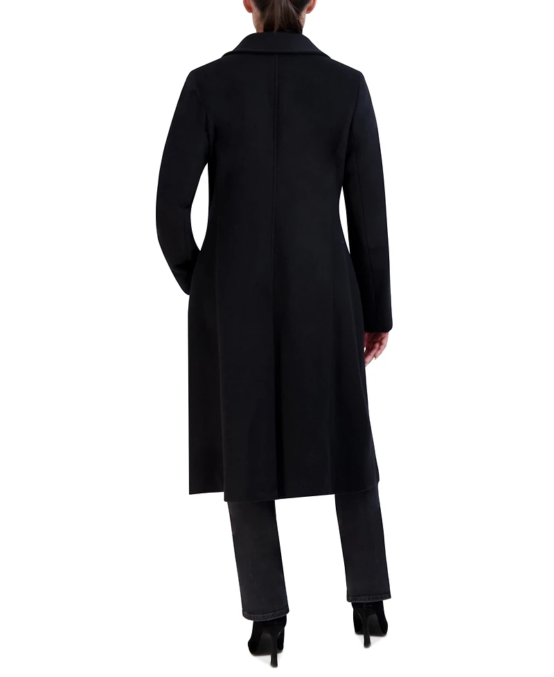 Cole Haan Womens Stand-Collar Single-Breasted Wool Blend Coat