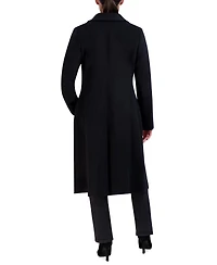 Cole Haan Womens Stand-Collar Single-Breasted Wool Blend Coat