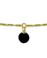 Giani Bernini Onyx Dangle Cylinder Link Ankle Bracelet in 18k Gold-Plated Sterling Silver, Created for Macy's