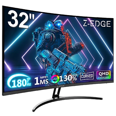 Z-edge 32 inch 2K 2560 x 1440 165Hz 1ms Curved Gaming Monitor