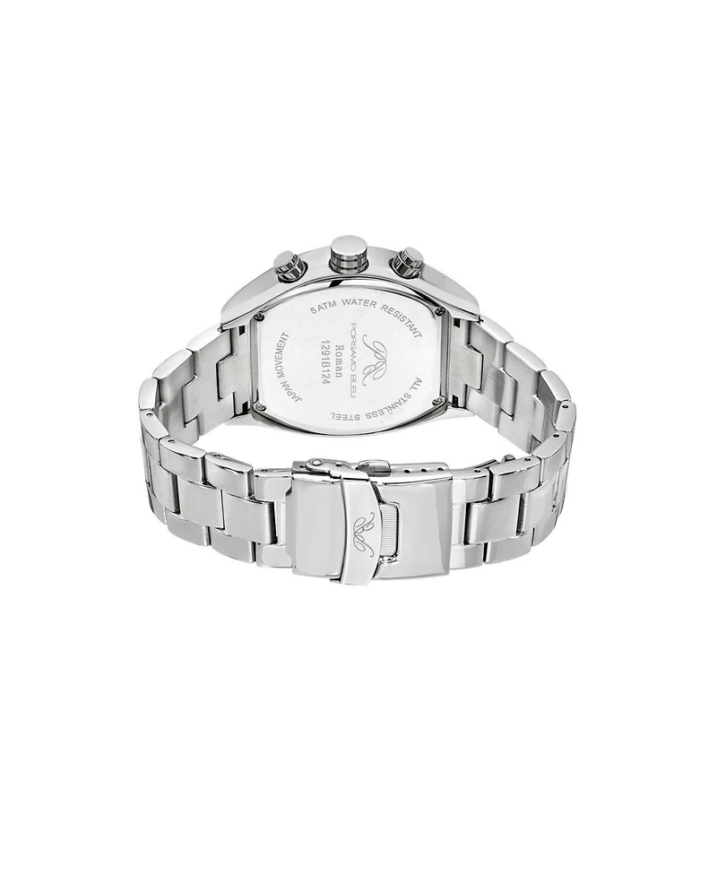 Porsamo Bleu Roman Stainless Steel Silver Tone & White Men's Watch 1291BROS