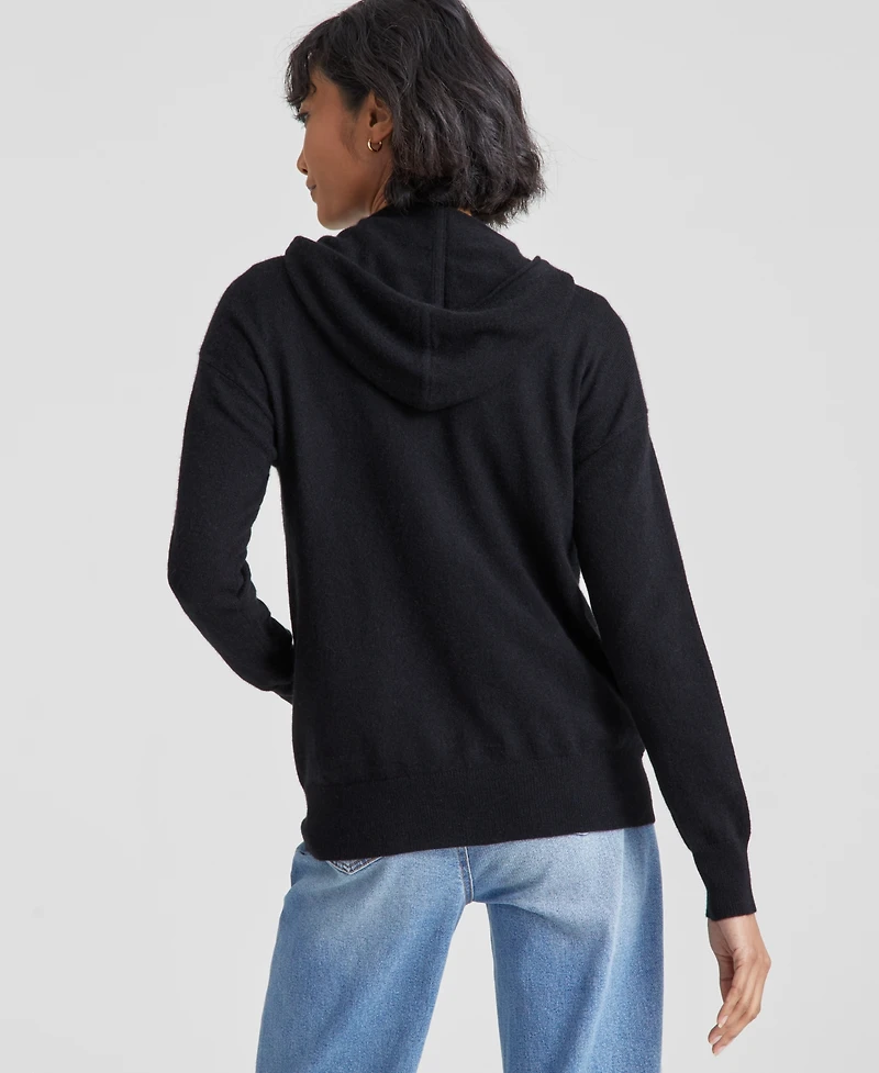 Charter Club Petite 100% Cashmere Zip Hoodie, Created for Macy's
