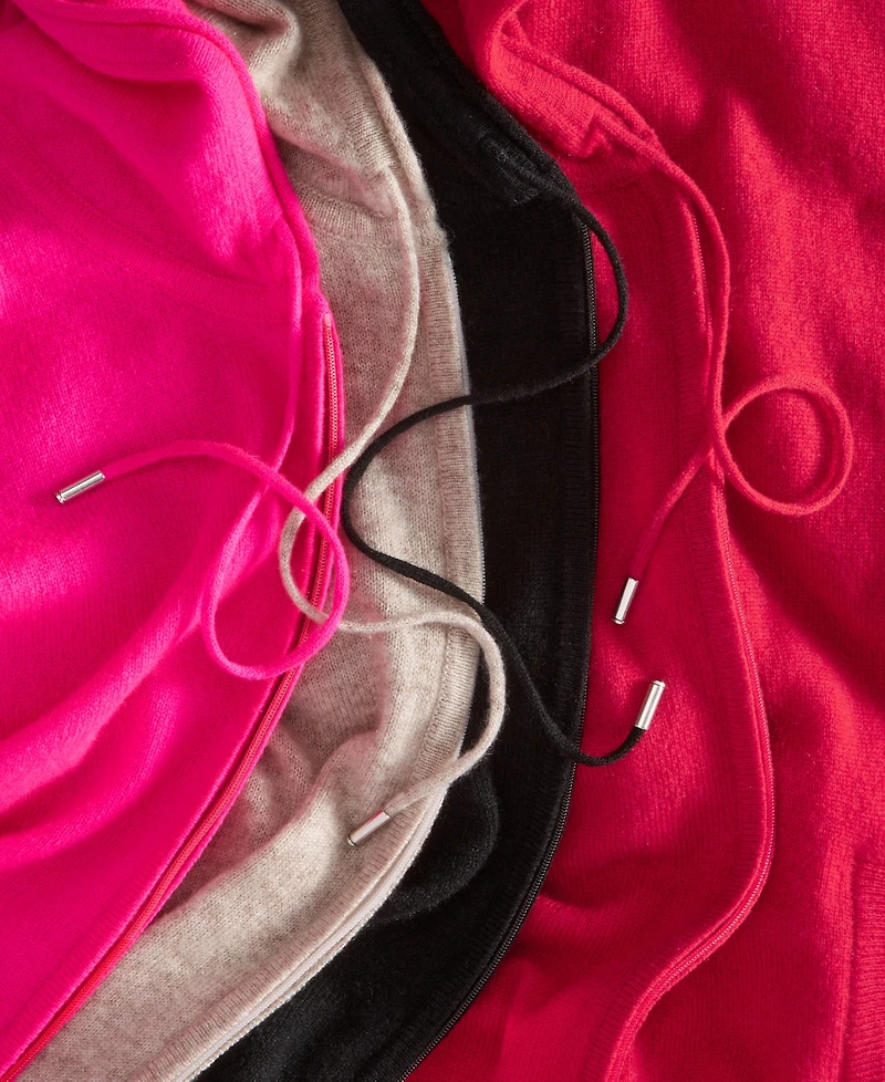 Charter Club Petite 100% Cashmere Zip Hoodie, Created for Macy's