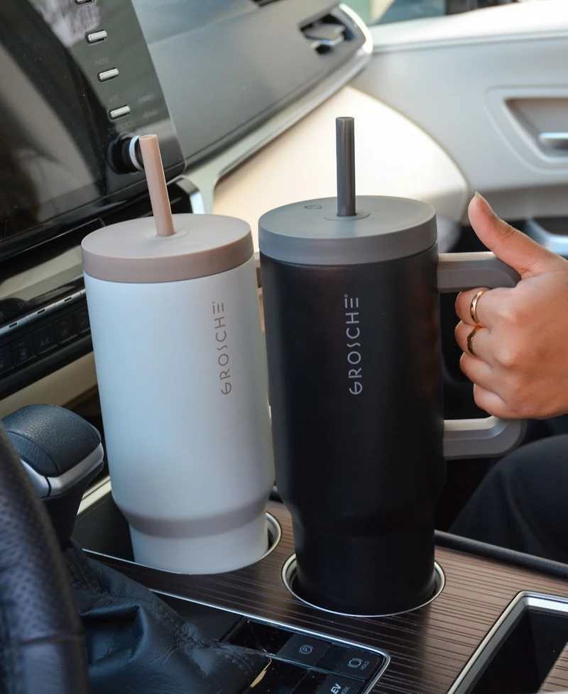 Grosche 40oz Insulated Tumbler with Straw and Handle