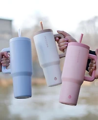 Grosche 40oz Insulated Tumbler with Straw and Handle