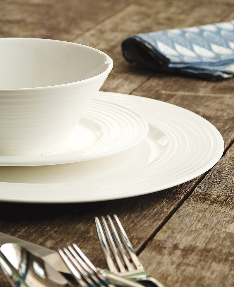Belleek Pottery Ripple 12 Pc. Dinnerware Set, Service for 4
