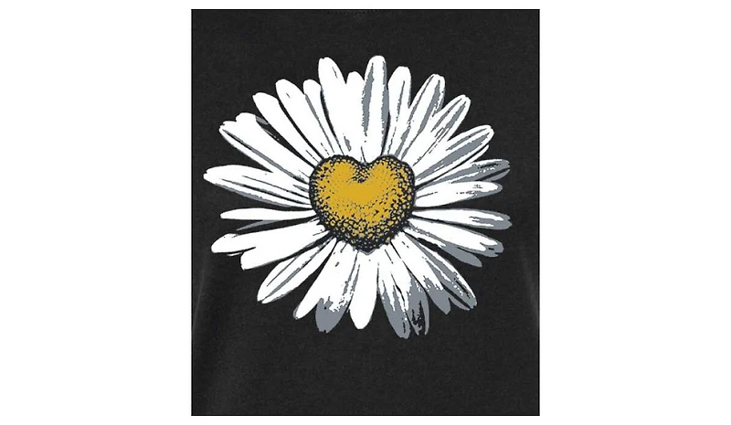Hybrid Apparel Trendy Juniors Daisy Heart Graphic Tee