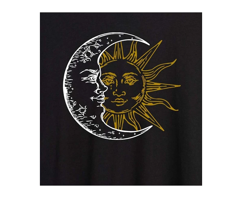 Hybrid Apparel Trendy Juniors Sun Moon Graphic Oversized Tee