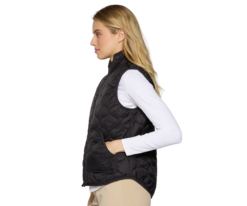 G Lifestyle Clothing Women's Double Zip Padded Vest