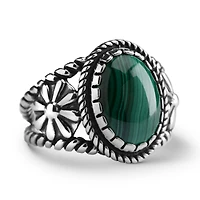 American West Jewelry Sterling Silver Women's & Men's Ring Genuine Gemstone Native-Inspired Flower Design Sizes 5- 10