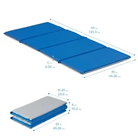 RestZone ECR4Kids Everyday Folding Rest Mat, -Section, 1in, Blue/Grey