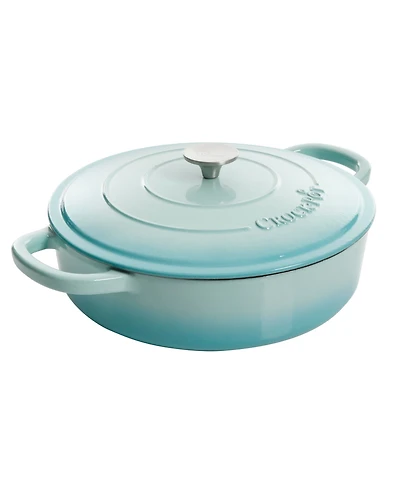 Crock Pot Artisan 5 Quart Cast Iron Braiser Everyday Pan With Borasilicate Lid - Red