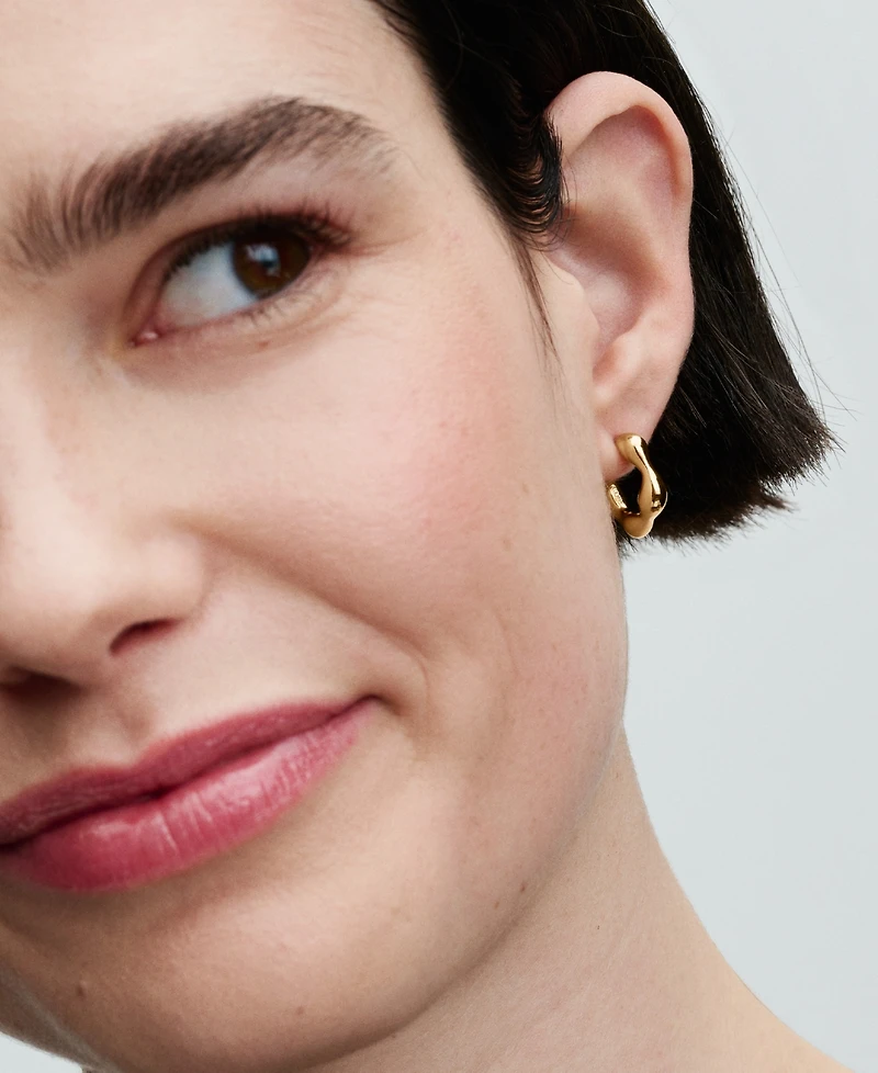 Pandora 14K Gold-Plated Shaped Open Hoop Earrings