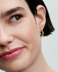 Pandora 14K Gold-Plated Shaped Open Hoop Earrings
