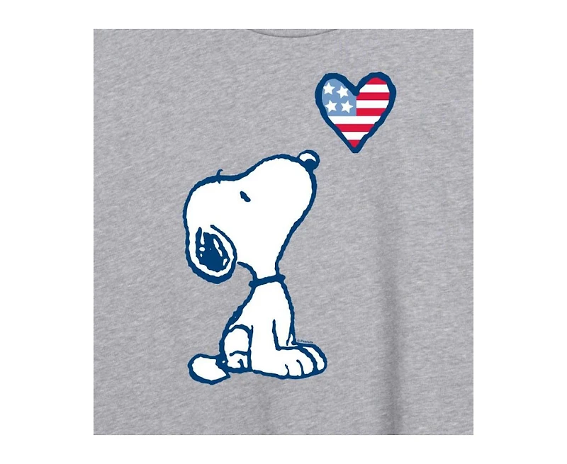 Hybrid Apparel Trendy Juniors Peanuts Snoopy HEart Graphic Oversized Tee