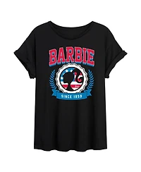 Hybrid Apparel Trendy Juniors Barbie Usa Graphic Oversized Tee