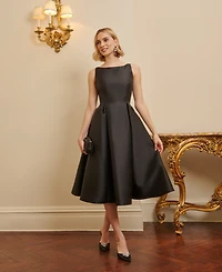 Adrianna Papell Boat-Neck A-Line Dress